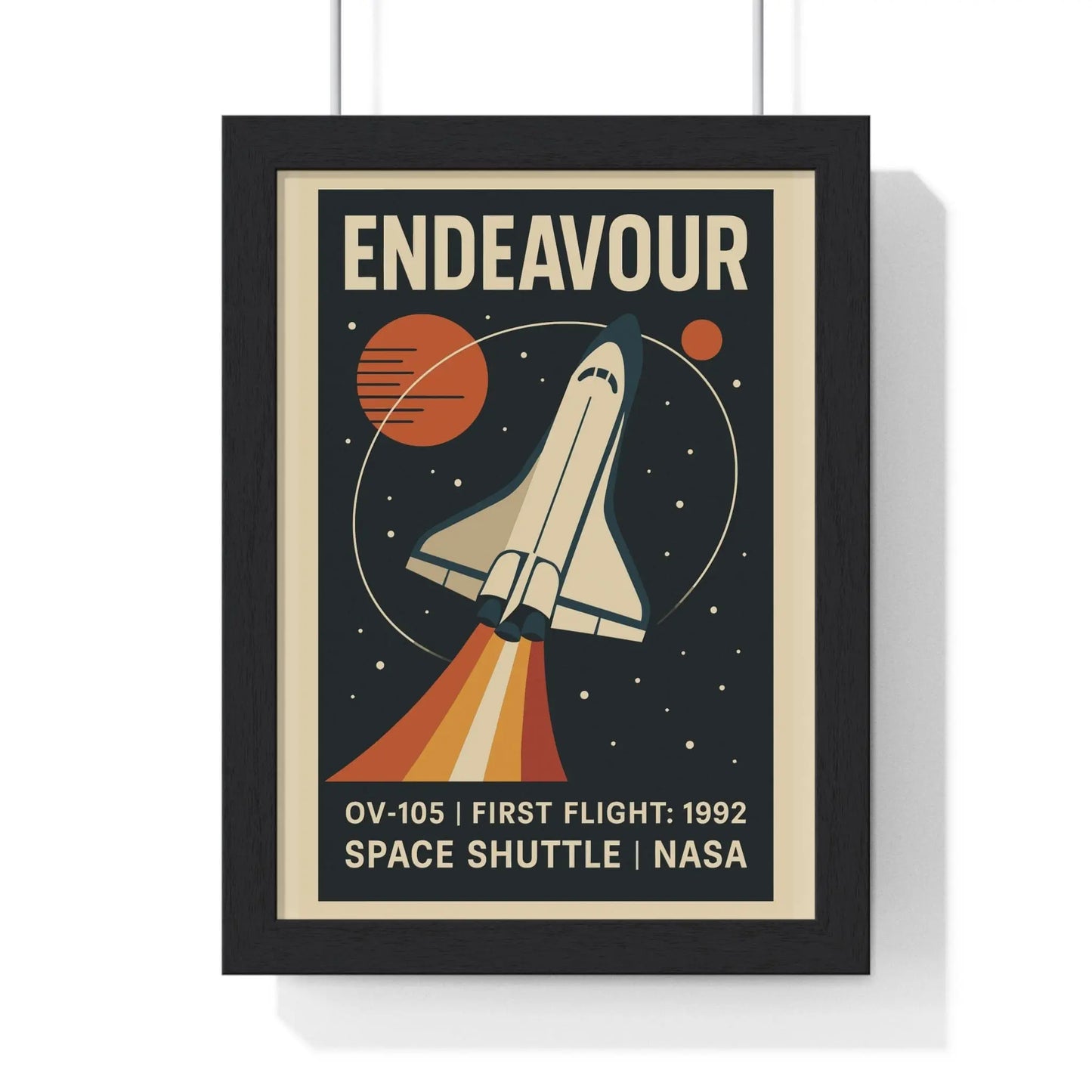 Space Endeavour Space Shuttle Poster | Retro NASA Print | OV-105 Wall Art Poster Kingz