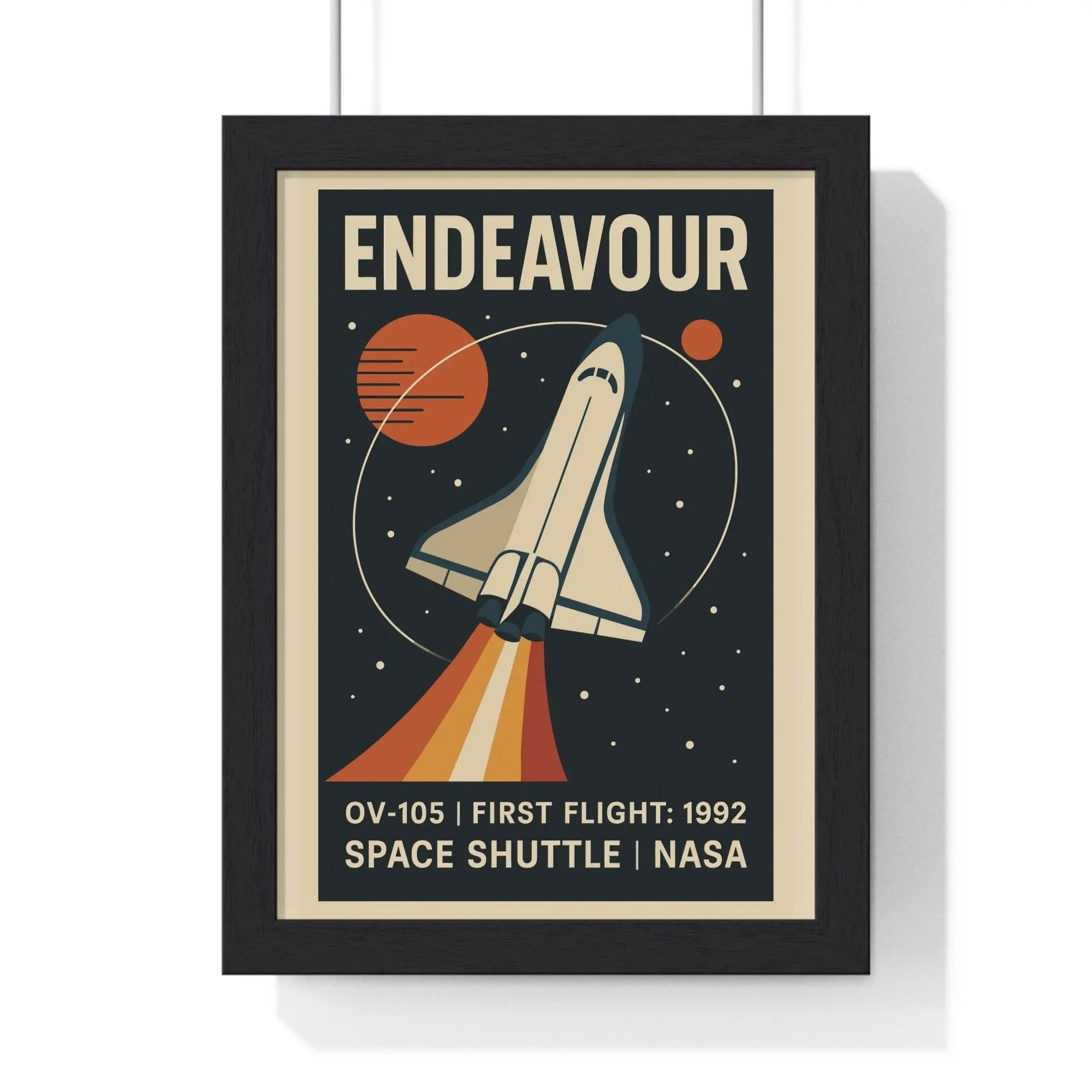 Space Endeavour Space Shuttle Poster | Retro NASA Print | OV-105 Wall Art Poster Kingz
