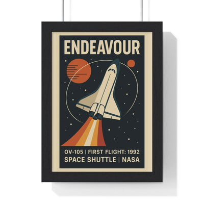 Space Endeavour Space Shuttle Poster | Retro NASA Print | OV-105 Wall Art Poster Kingz