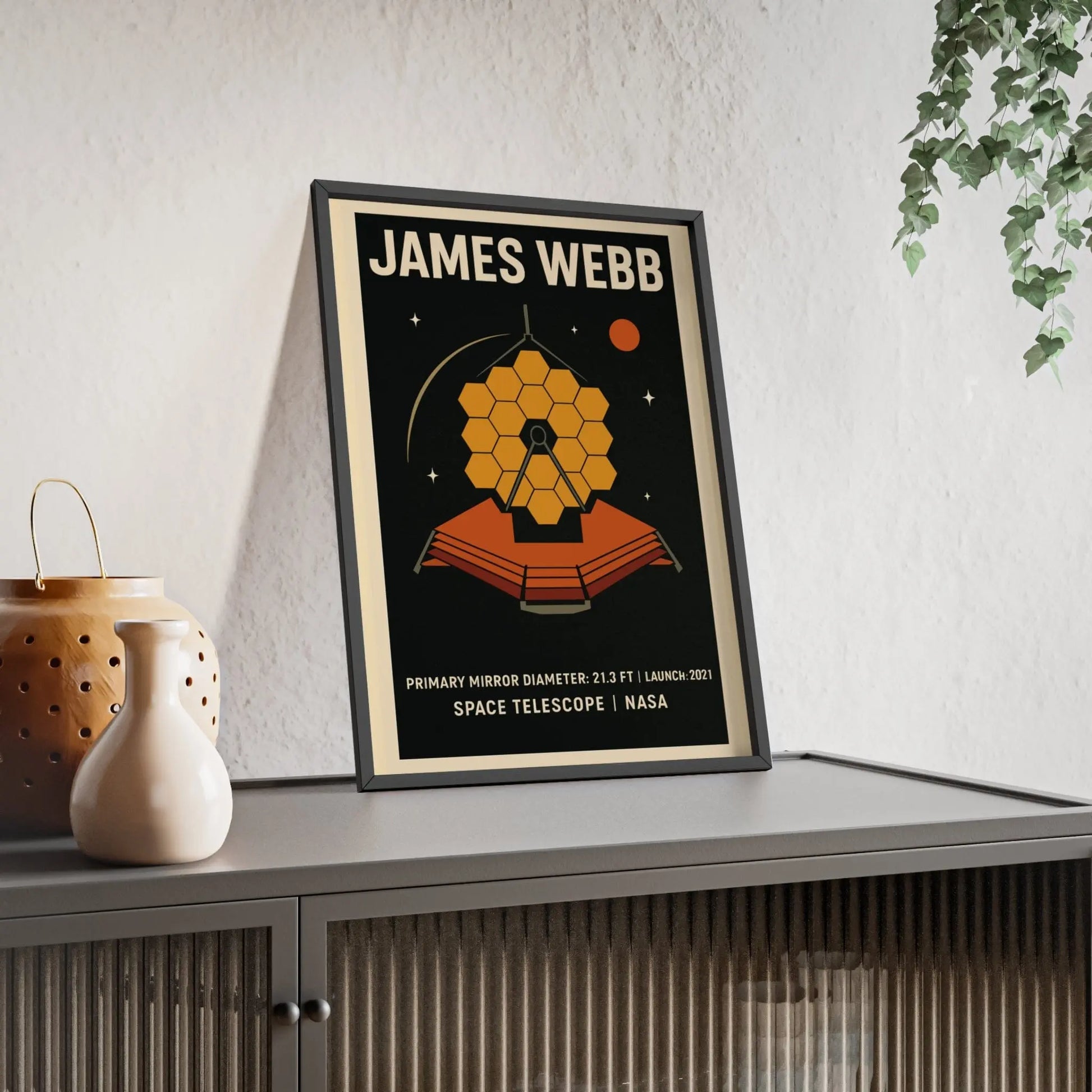 Space James Webb Telescope Poster | NASA Retro Space Print Poster Kingz