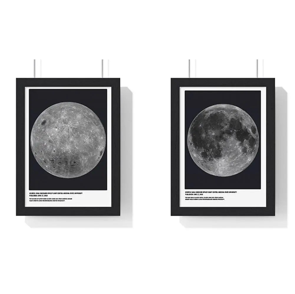 Space Moon Near & Far Side Poster Set | NASA Lunar Print Poster Kingz