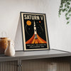 Space Saturn V Rocket Poster | Retro Apollo NASA Print | Space Art Poster Kingz