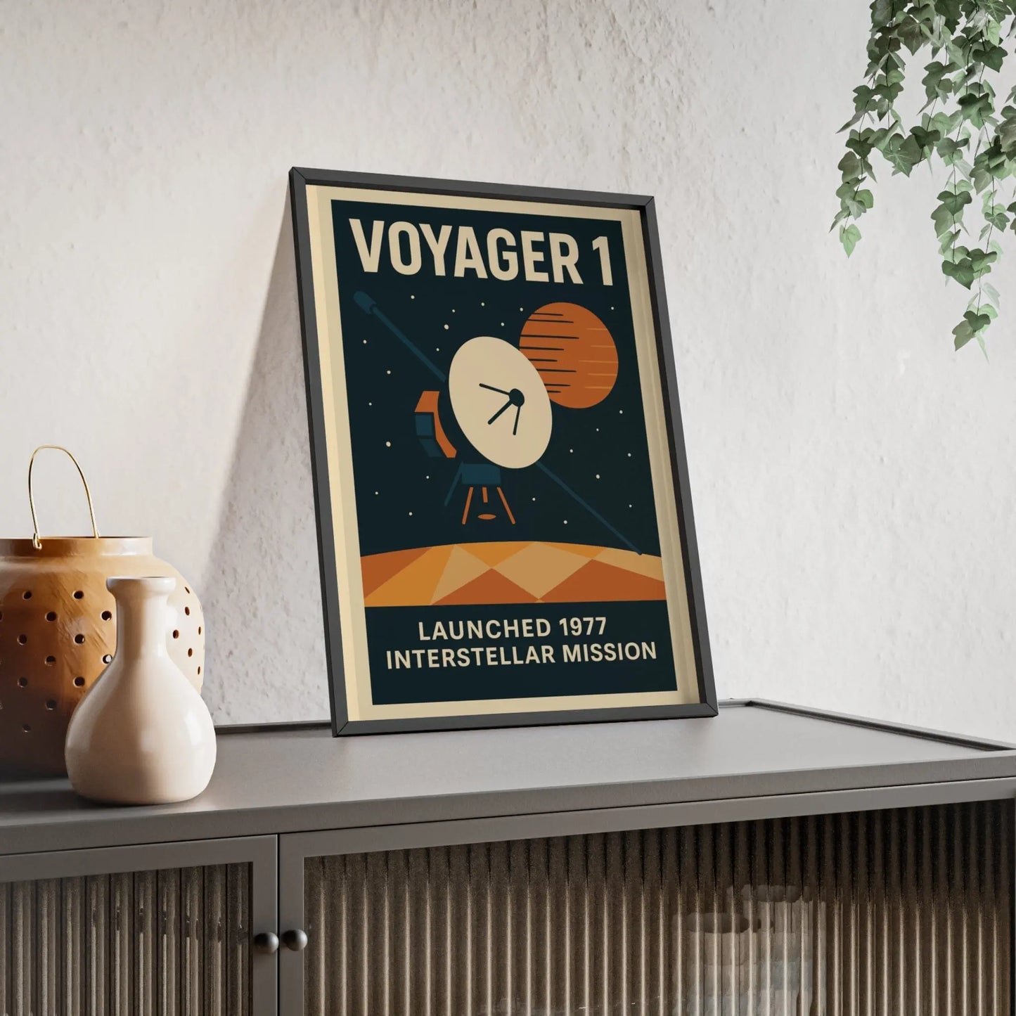 Space Voyager 1 Poster | Retro NASA Space Print | Interstellar Mission Art Poster Kingz
