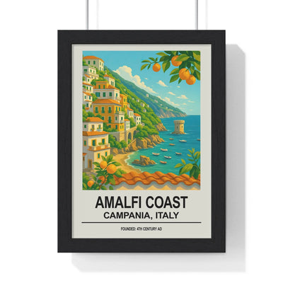 Travel Poster Amalfi Coast Poster | Italy Travel Print | Vintage Mediterranean Wall Art Poster Kingz