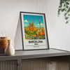Travel Poster Barcelona Poster | Vintage Travel Wall Art of Sagrada Familia & Park Güell Poster Kingz