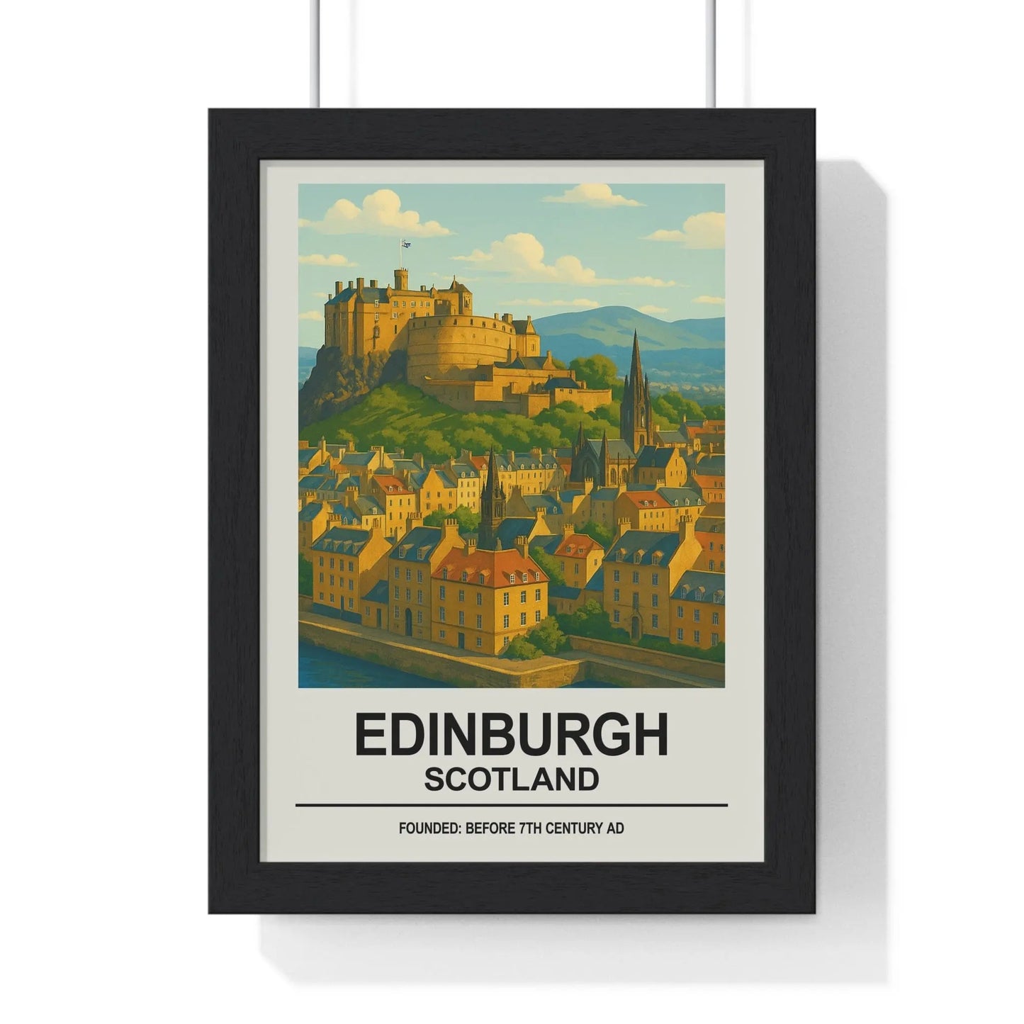 Travel Poster Edinburgh Poster | Scotland Travel Print | Vintage Castle Wall Art Poster Kingz