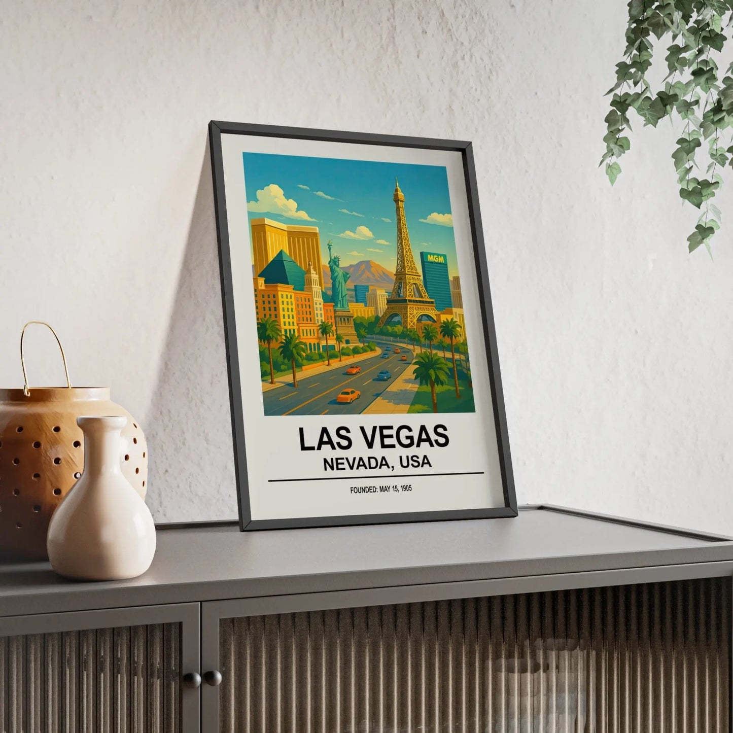 Travel Poster Las Vegas Poster | Nevada Travel Print | Vintage Strip Wall Art Poster Kingz