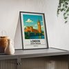 Travel Poster London Poster | UK Wall Art Print of Big Ben & Houses of Parliament Poster Kingz