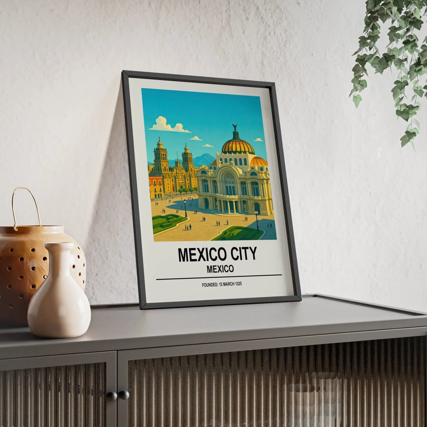 Travel Poster Mexico City Poster | Palacio de Bellas Artes Wall Art | Mexico Print Poster Kingz