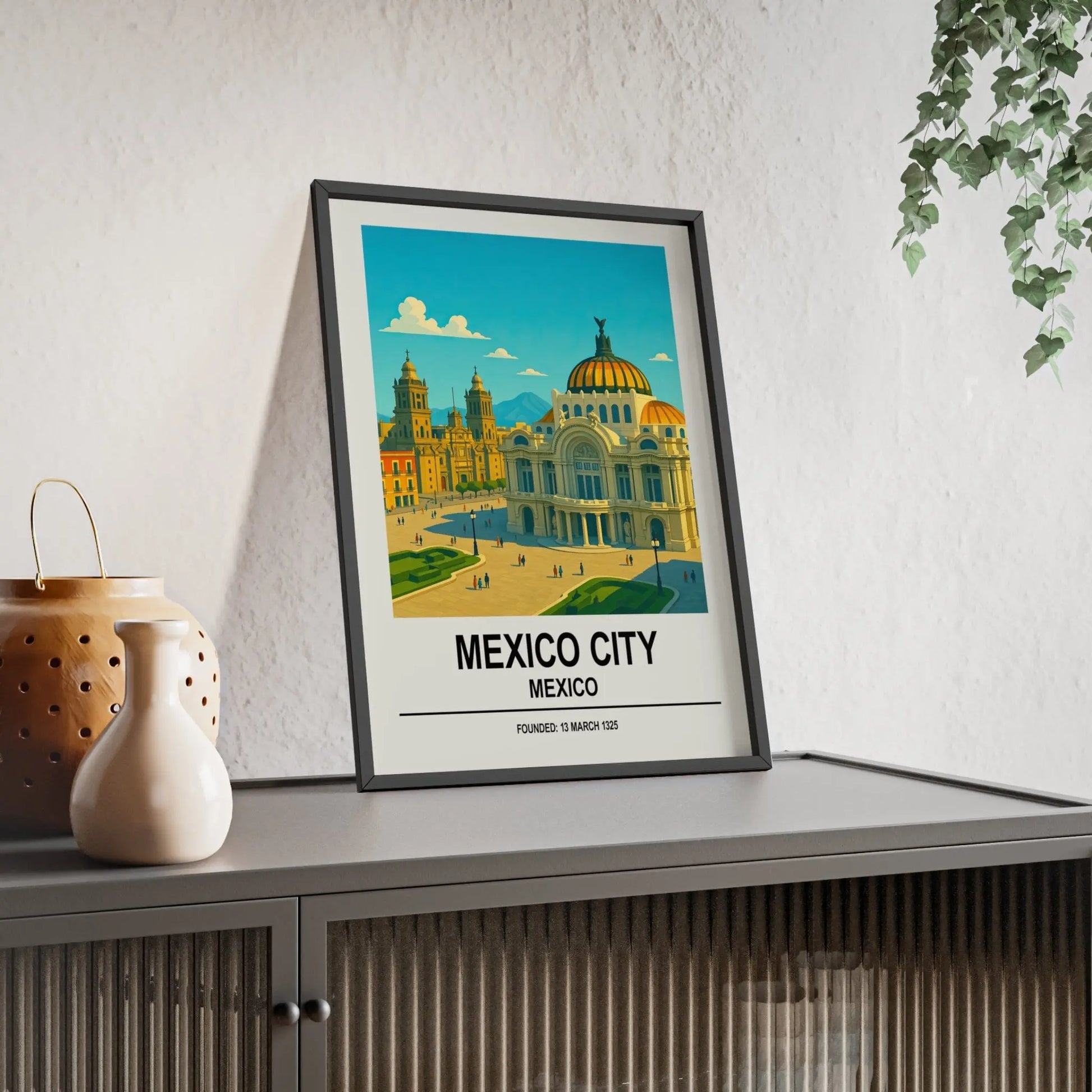 Travel Poster Mexico City Poster | Palacio de Bellas Artes Wall Art | Mexico Print Poster Kingz