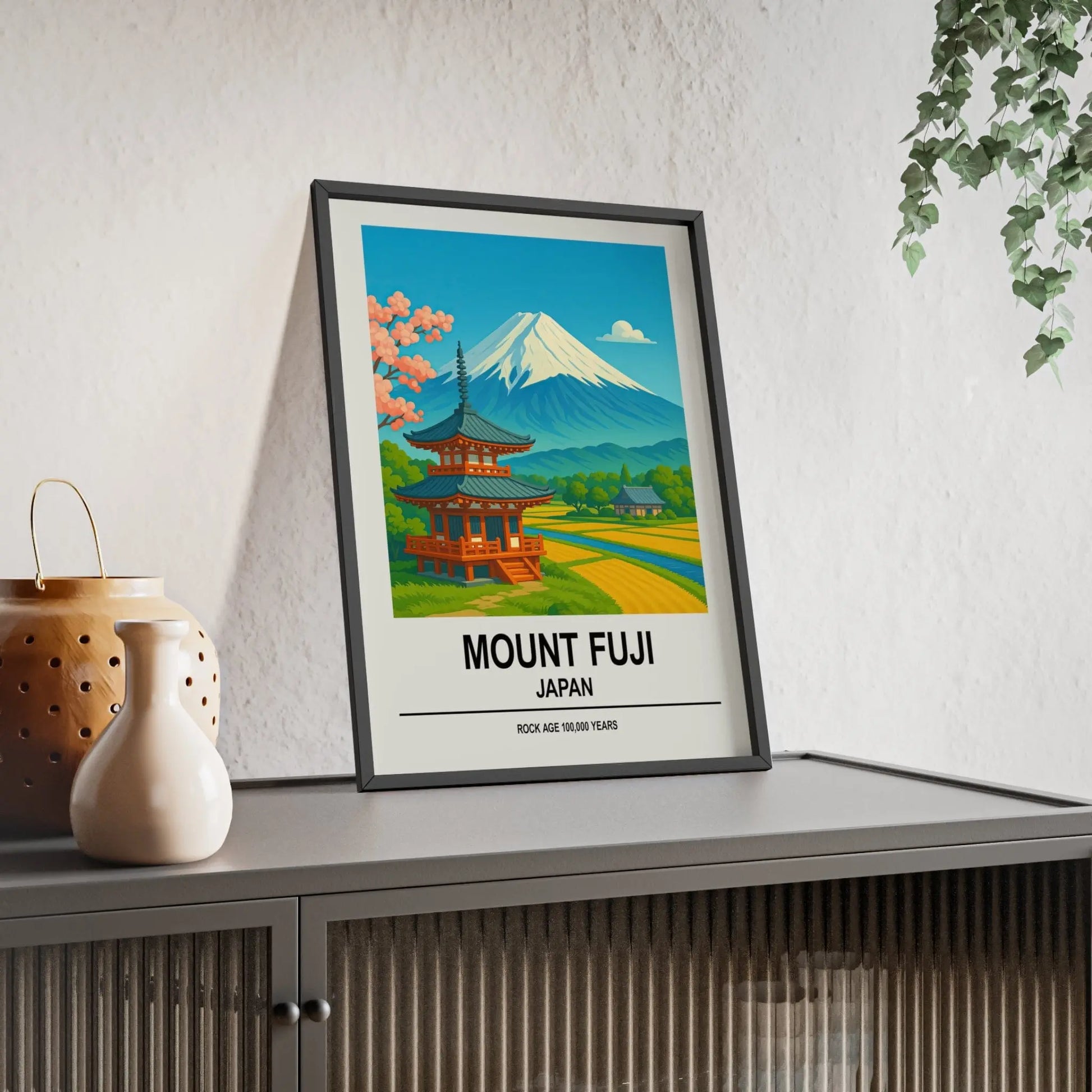 Travel Poster Mount Fuji Poster | Japan Travel Wall Art | Vintage Landscape Print Poster Kingz
