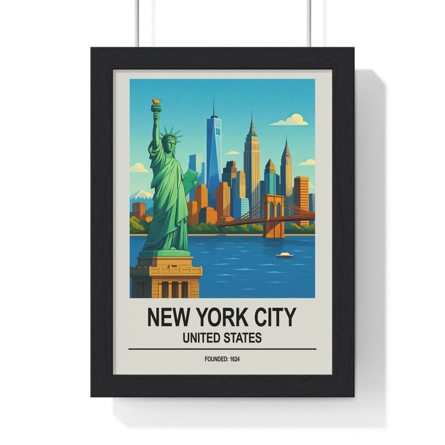 Travel Poster New York City Poster | Statue of Liberty Skyline Wall Art Print Poster Kingz