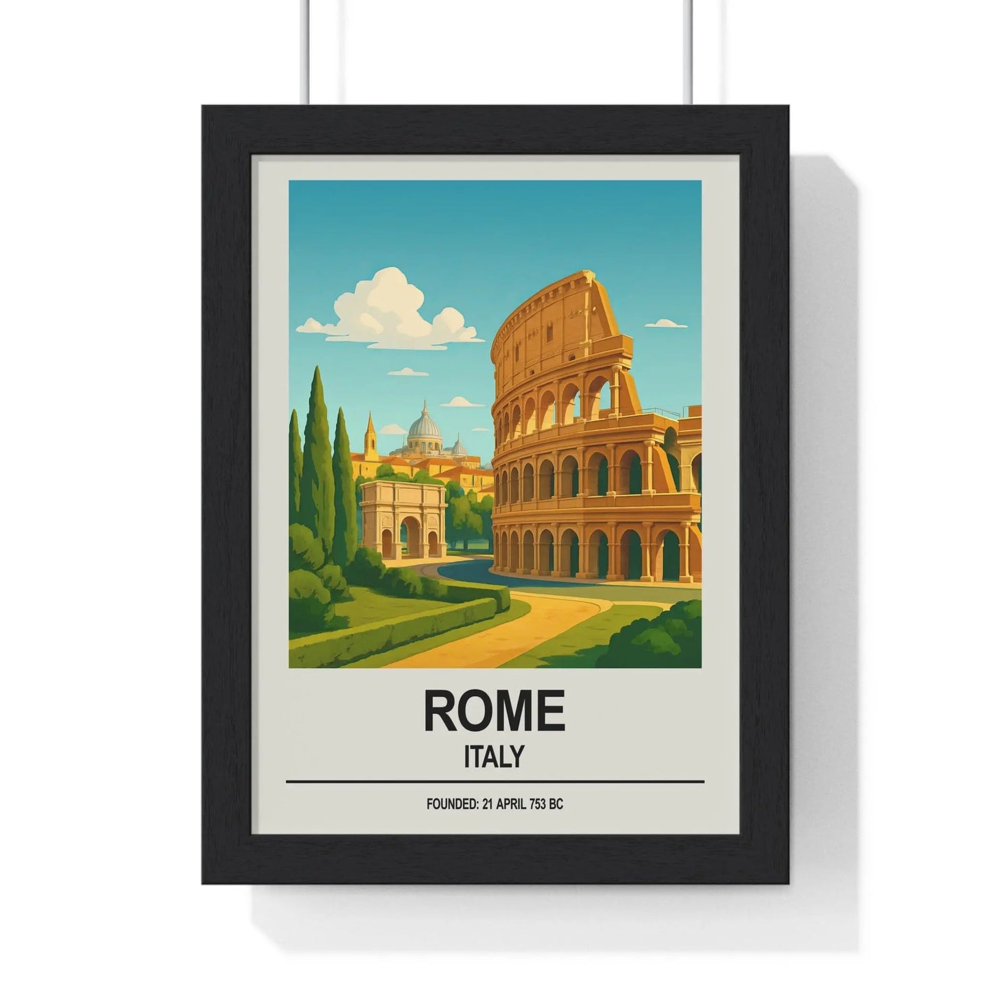 Travel Poster Rome Poster | Italy Wall Art Print of the Colosseum & City Poster Kingz