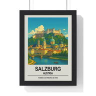 Travel Poster Salzburg Poster | Austria Wall Art Print of Old Town & Fortress Poster Kingz