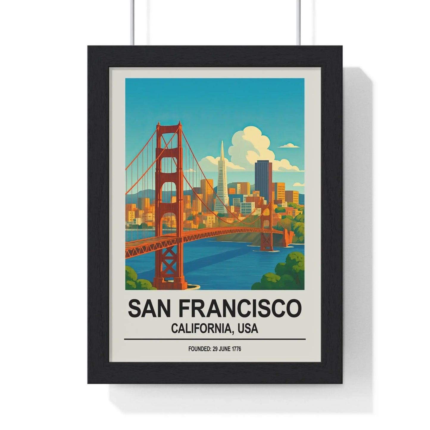 Travel Poster San Francisco Poster | Golden Gate Bridge California Wall Art Poster Kingz