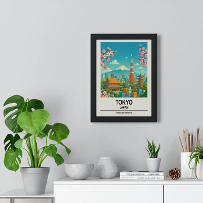 Travel Poster Tokyo Japan Poster | Vintage Travel Print with Mt Fuji & Cherry Blossoms Poster Kingz