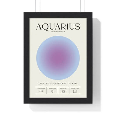 Zodiac Aquarius Astrology Chart Poster - Colour Art Print Poster Kingz