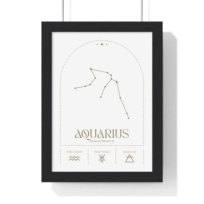 Zodiac Aquarius Minimalist Astrology Chart Poster - Art Print Poster Kingz