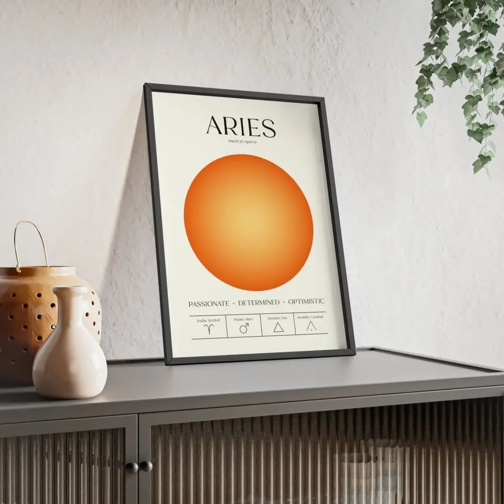 Zodiac Aries Astrology Chart Poster - Colour Art Print Poster Kingz
