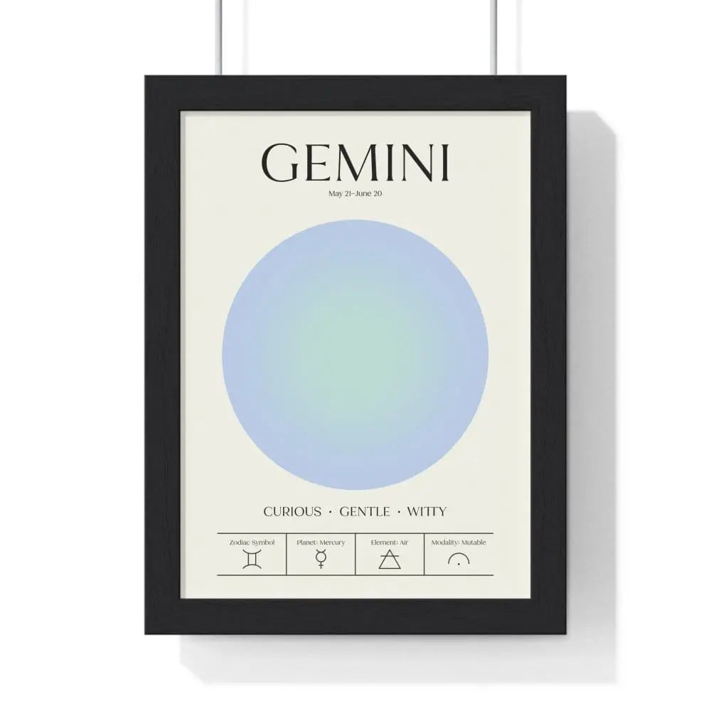 Zodiac Gemini Astrology Chart Poster - Colour Art Print Poster Kingz