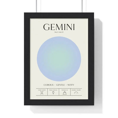 Zodiac Gemini Astrology Chart Poster - Colour Art Print Poster Kingz