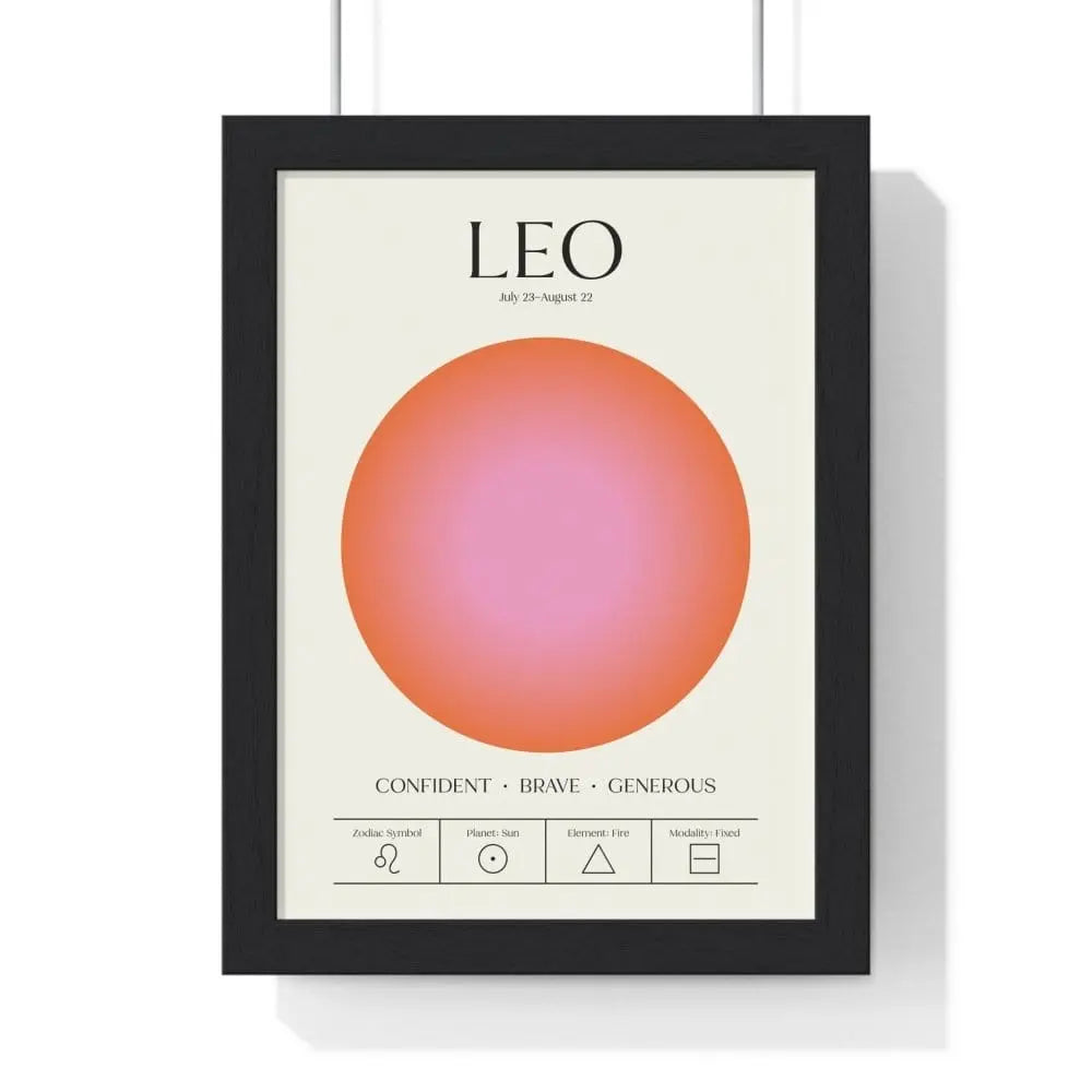 Zodiac Leo Astrology Chart Poster - Colour Art Print Poster Kingz