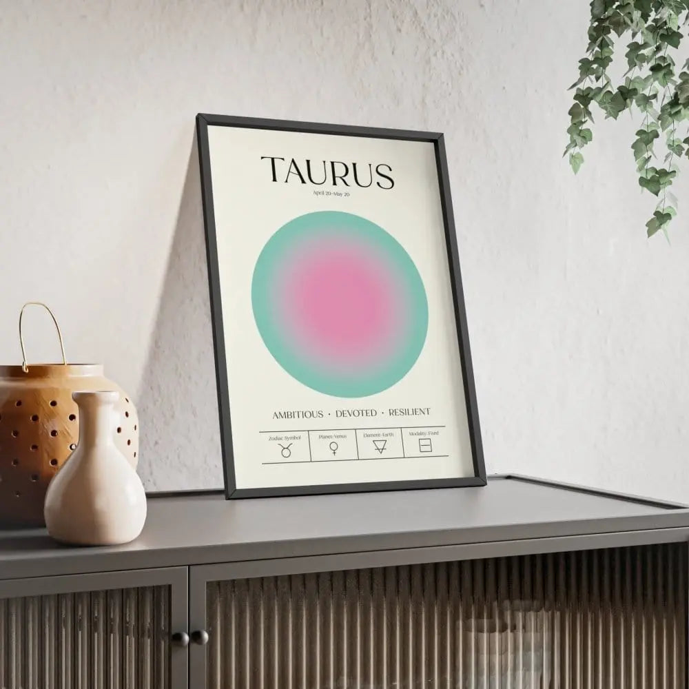 Zodiac Taurus Astrology Chart Poster - Colour Art Print Poster Kingz