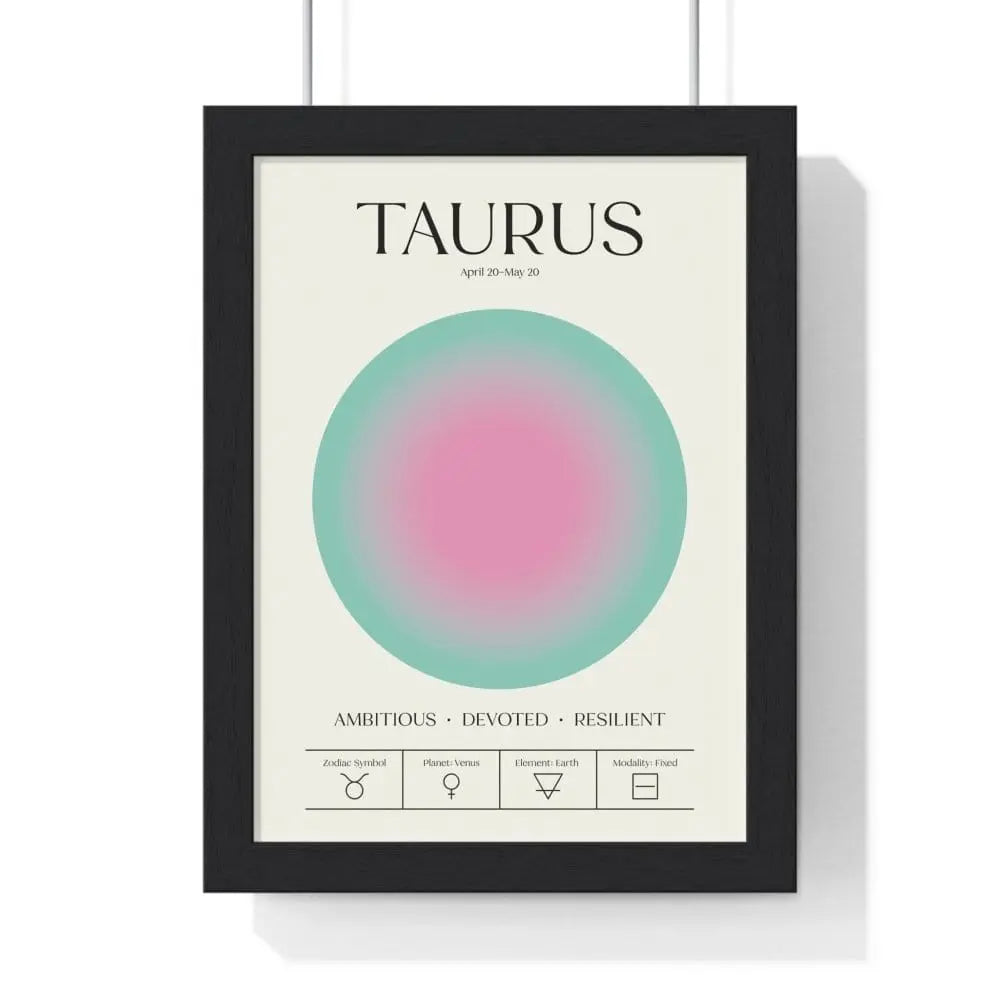 Zodiac Taurus Astrology Chart Poster - Colour Art Print Poster Kingz