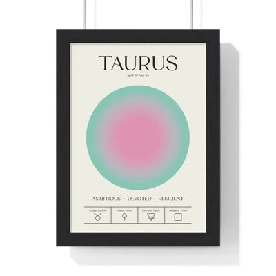 Zodiac Taurus Astrology Chart Poster - Colour Art Print Poster Kingz