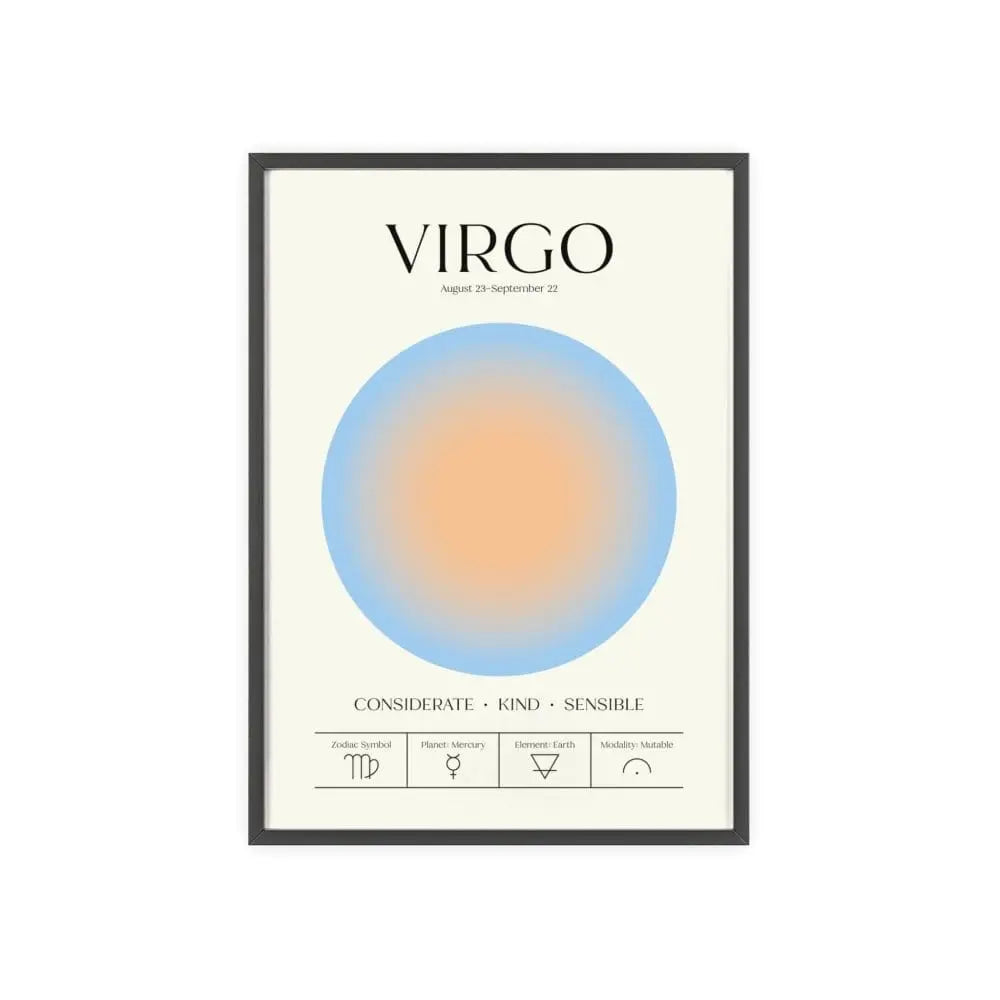 Zodiac Virgo Astrology Chart Poster - Colour Art Print Poster Kingz