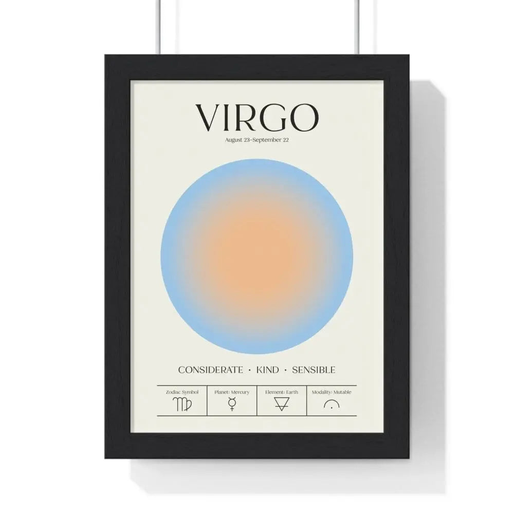 Zodiac Virgo Astrology Chart Poster - Colour Art Print Poster Kingz