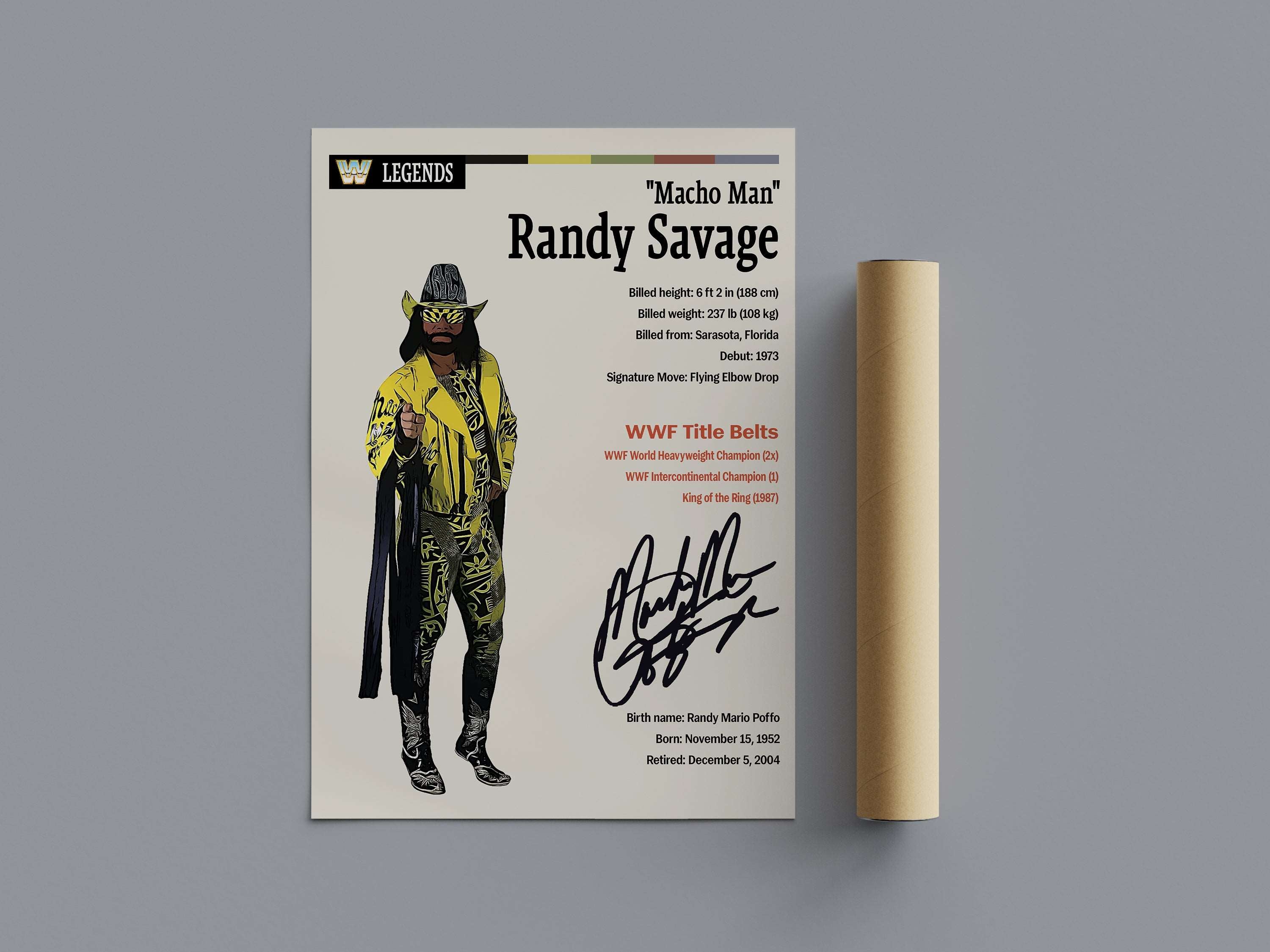 Macho Man Randy Savage Wrestling Poster