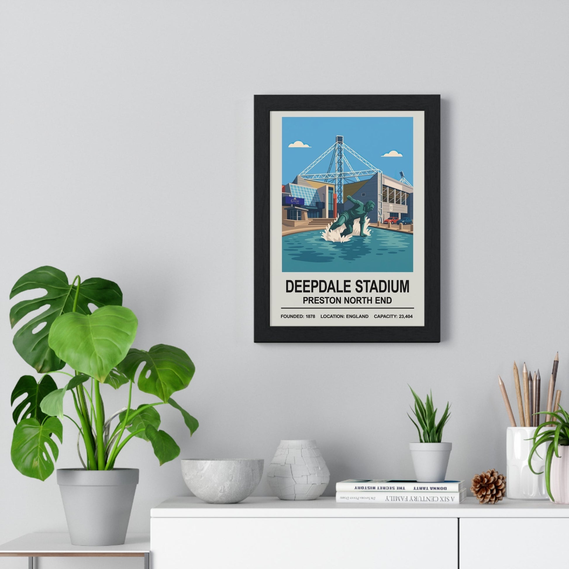 Framed Preston Deepdale Stadium poster