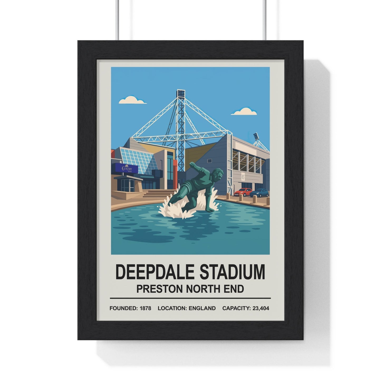 Framed Preston Deepdale Stadium poster