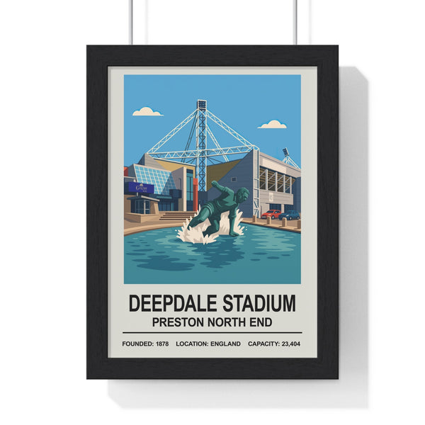 Preston Deepdale Stadium poster framed black MDF frame football wall art