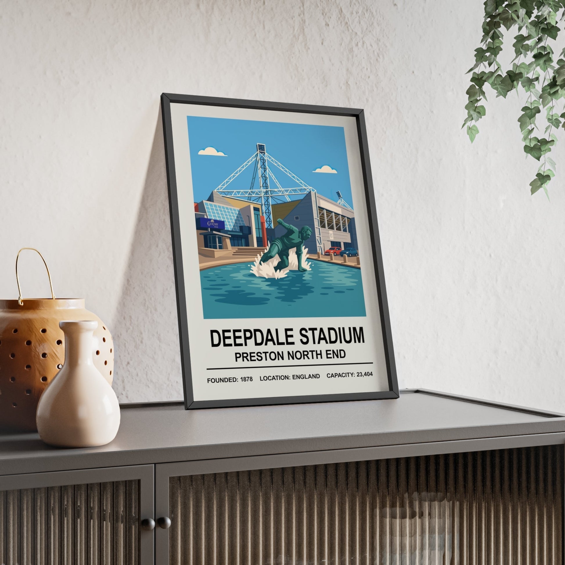 Framed Preston Deepdale Stadium poster
