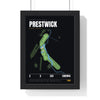 Prestwick 3rd Hole print framed in a black frame, ready to hang