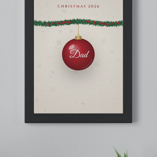 Live preview: personalising the Personalised Family Christmas Bauble Print and watching it change