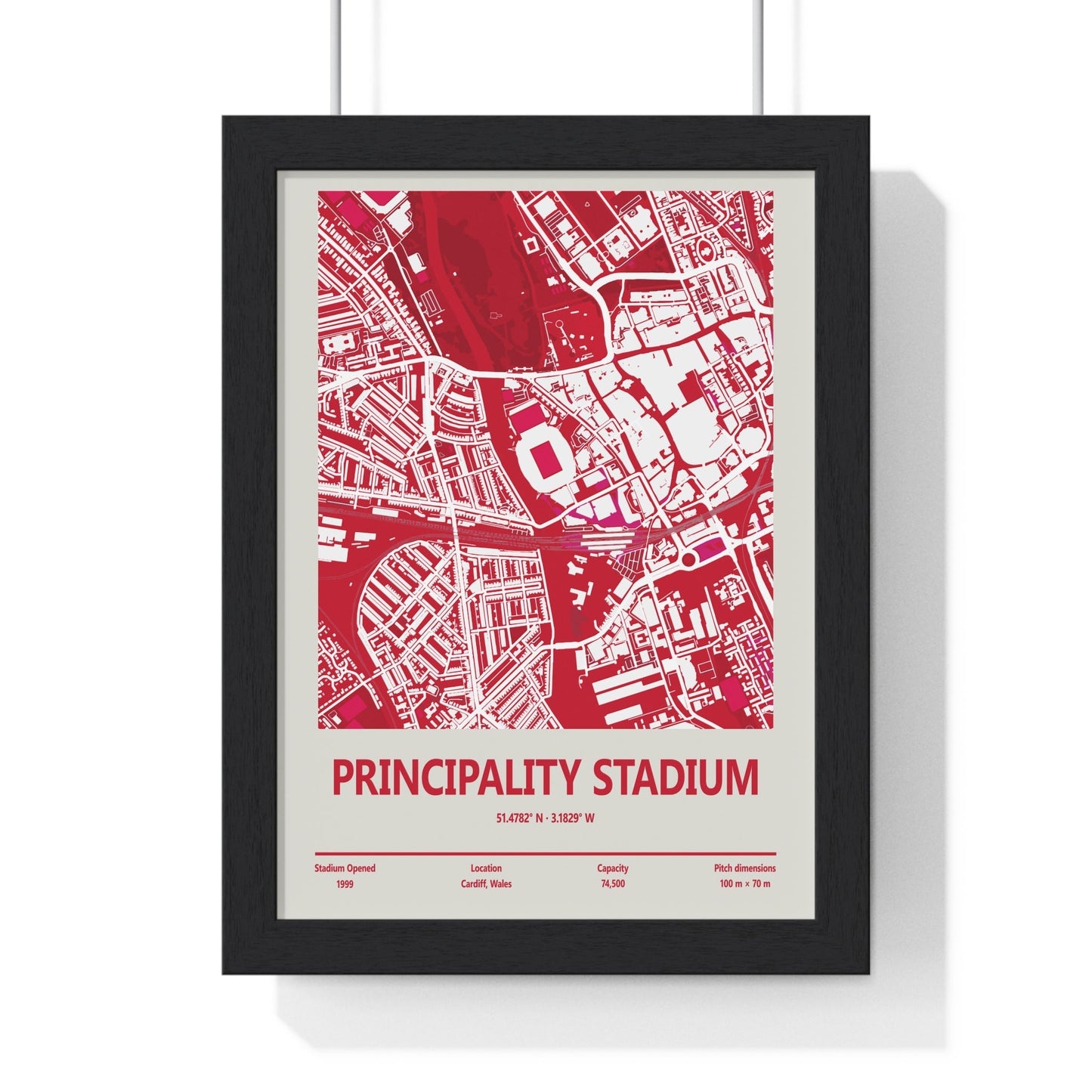 Principality Stadium Cardiff Rugby Map Poster