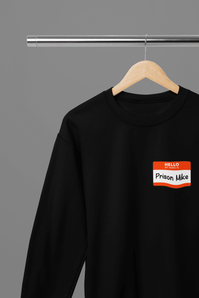 Black t-shirt with Prison Mike The Office Shirt - TV Show Shirt & Pop Culture