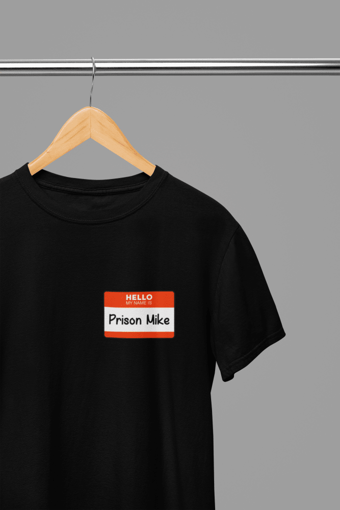 Black t-shirt with Prison Mike The Office Shirt - TV Show Shirt & Pop Culture