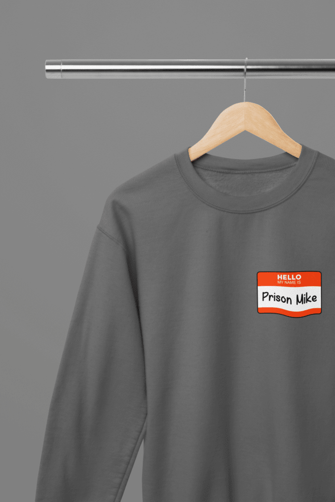 Grey t-shirt with Prison Mike The Office Shirt - TV Show Shirt & Pop Culture