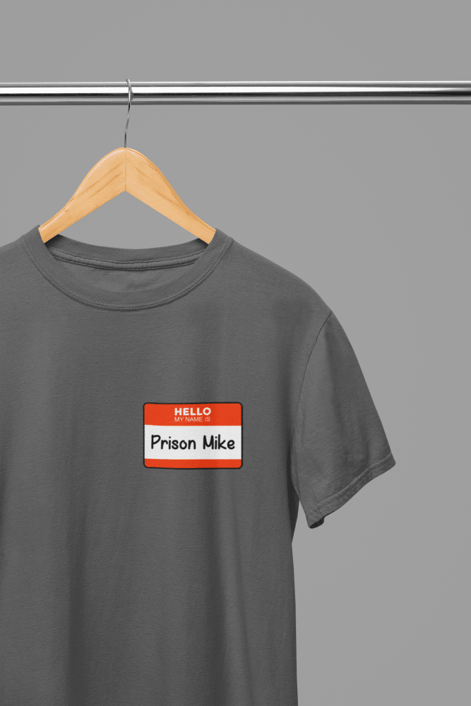 Grey t-shirt with Prison Mike The Office Shirt - TV Show Shirt & Pop Culture