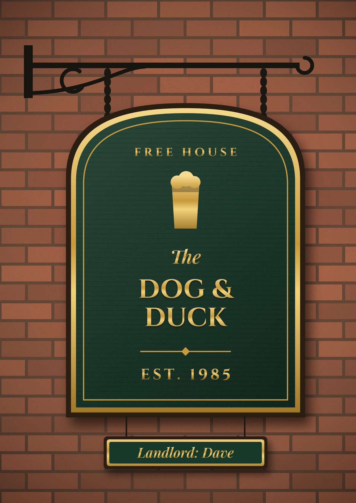 Personalised Home Bar Pub Sign Print - design detail