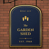 Personalised Home Bar Pub Sign Print - navy Garden Shed sign