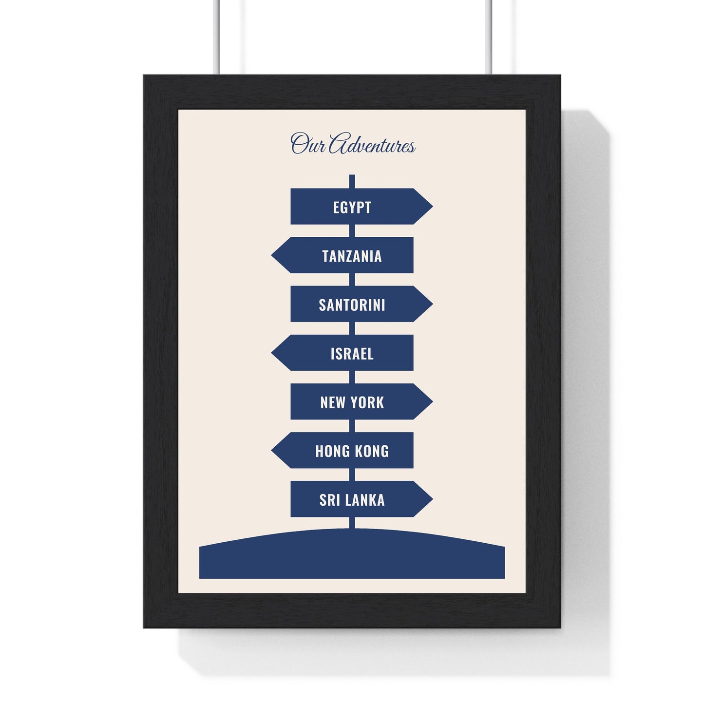 Personalised Travel Signpost Print | Custom Holiday Destinations Poster