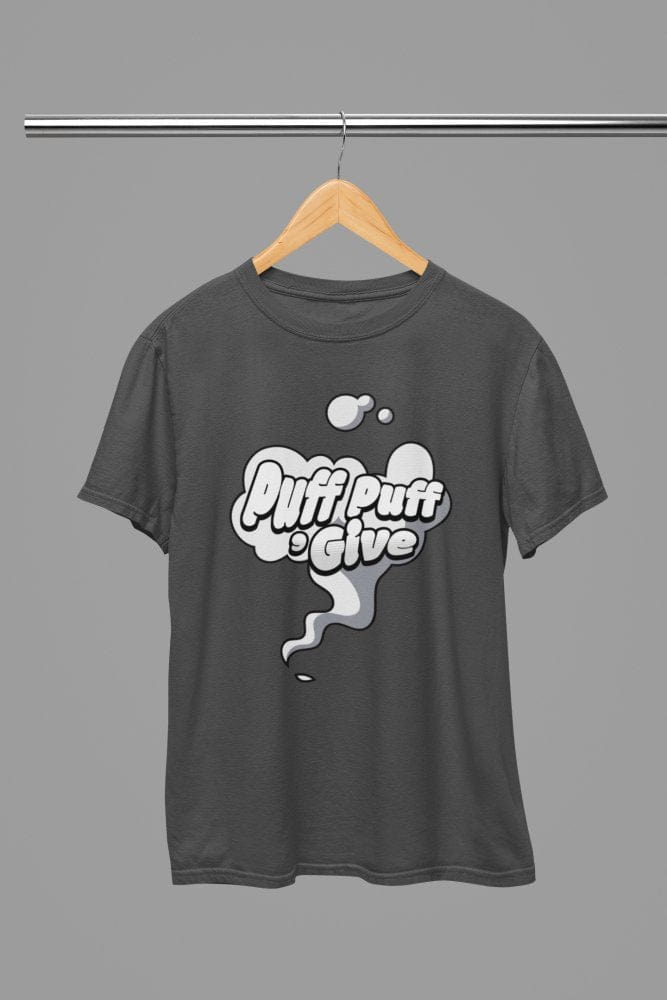 Black t-shirt with Puff Puff Give Quote Friday Movie /Sweatshirt close-up