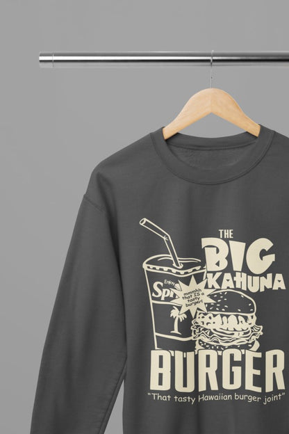 Pulp Fiction Big Kahuna Burger Large Logo T-Shirt/Sweatshirt – Iconic Movie Merchandise - Poster Kingz - S - Sweatshirt - Grey