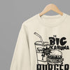 White t-shirt with Pulp Fiction Big Kahuna Burger Large Logo /Sweatshirt - Iconic Movie Merchandise wall display