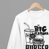 Red t-shirt with Pulp Fiction Big Kahuna Burger Large Logo /Sweatshirt - Iconic Movie Merchandise close-up